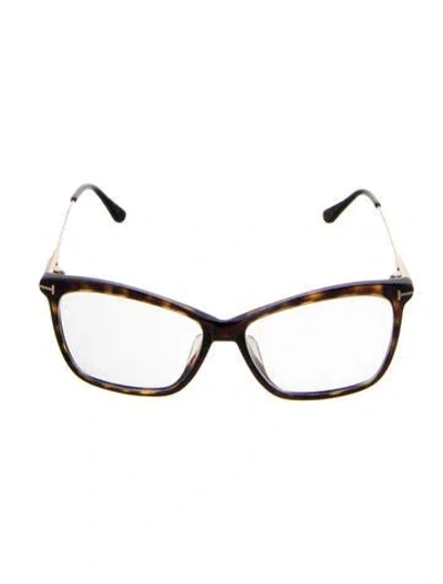Pre-owned Tom Ford Square Eyeglasses In Brown