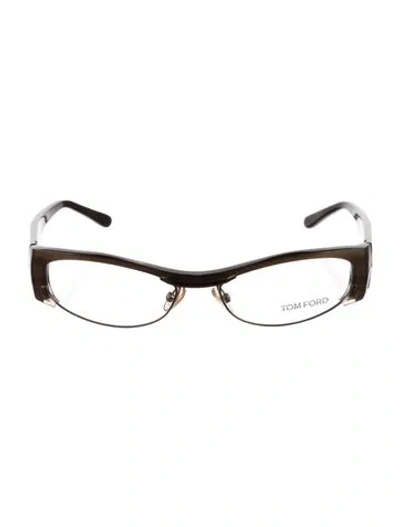Pre-owned Tom Ford Square Eyeglasses In Brown