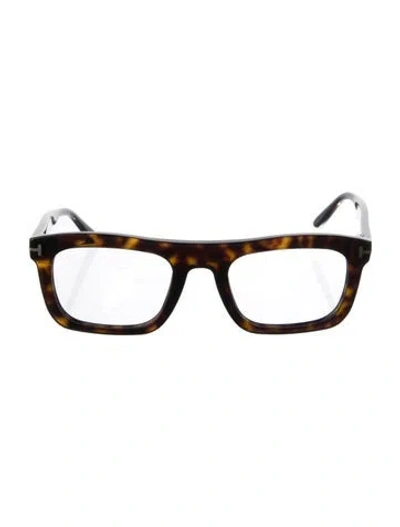 Pre-owned Tom Ford Square Eyeglasses In Brown