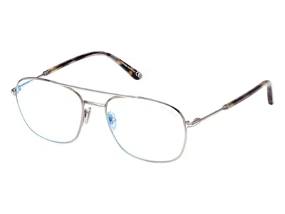 Pre-owned Tom Ford Square Eyeglasses In Shiny Dark Gunmetal (ft5830/b 008)