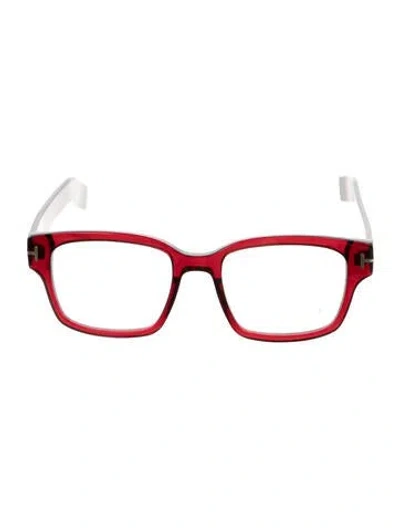 Pre-owned Tom Ford Square Eyeglasses In Red