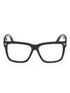 Tom Ford Square-frame Clip-on Glasses In Black