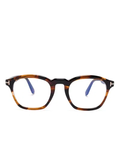 Tom Ford Square-frame Glasses In Brown