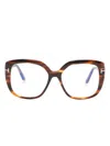 Tom Ford Square-frame Glasses In Brown