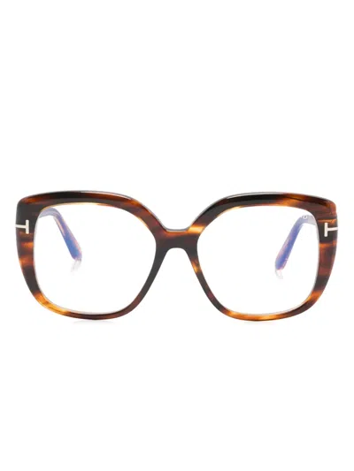 Tom Ford Square-frame Glasses In Brown