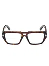 Tom Ford Ft6077-b Bold Rectangular Tortoiseshell Sunglasses In Brown