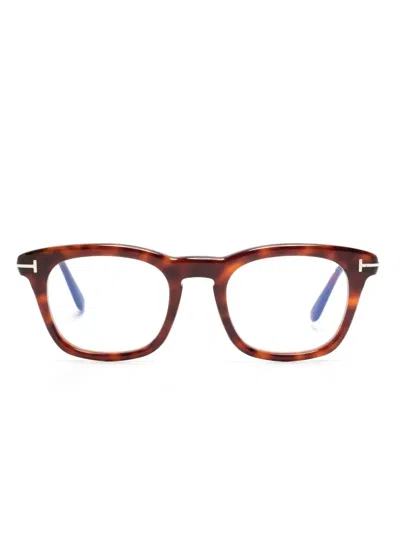 Tom Ford Square-frame Glasses In Brown