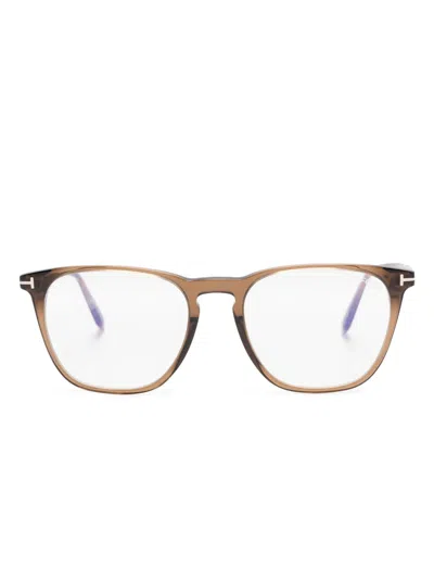 Tom Ford Square-frame Glasses In Brown