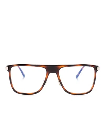 Tom Ford Square-frame Glasses In Brown