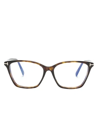 Tom Ford Square-frame Glasses In Brown
