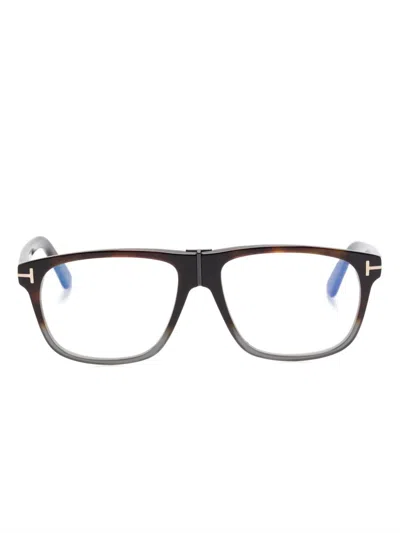 Tom Ford Square-frame Glasses In Brown