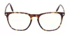 Tom Ford 53mm Square Blue Light Blocking Glasses In 052 Avana Scura