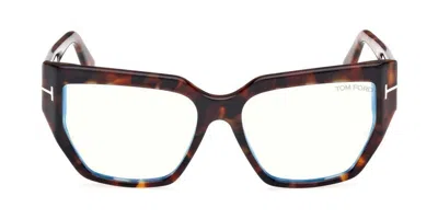 Tom Ford Square Frame Glasses Glasses In 052 Avana Scura