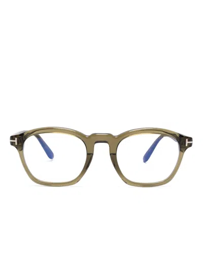 Tom Ford Square-frame Glasses In Green