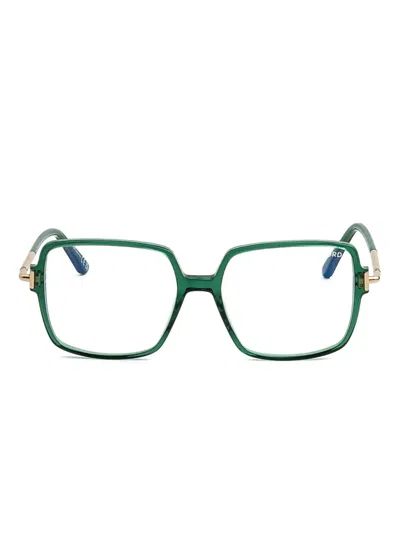 Tom Ford Square-frame Glasses In Green