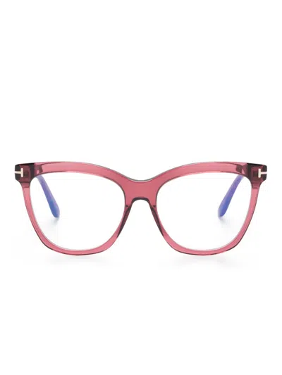 Tom Ford Square-frame Glasses In Red