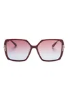 Tom Ford Joanna 59mm Gradient Polarized Butterfly Sunglasses In Red