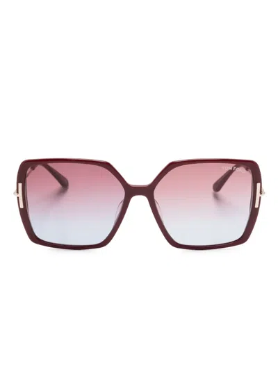Tom Ford Square-frame Gradient Sunglasses In Red
