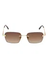 Tom Ford Square-frame Rimless Sunglasses In Gold