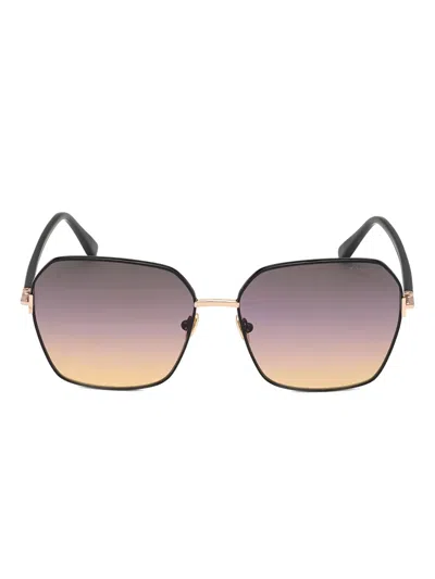 Tom Ford Square-frame Sunglasses In Black / Gold