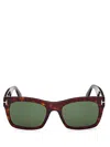 Tom Ford Juan 56mm Rectangular Sunglasses In Black