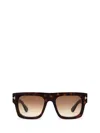 Tom Ford Square Frame Sunglasses In 5352f - Avana Scura / Marrone Grad