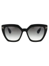 Tom Ford Squared Sunglasses Ft0939 01 B In 5601b - Nero Lucido / Fumo Grad