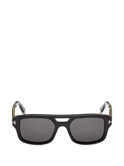 Tom Ford Navigator Aviator-style Acetate Sunglasses In Black