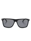Tom Ford Morgan Rectangle Polarized Sunglasses In Black