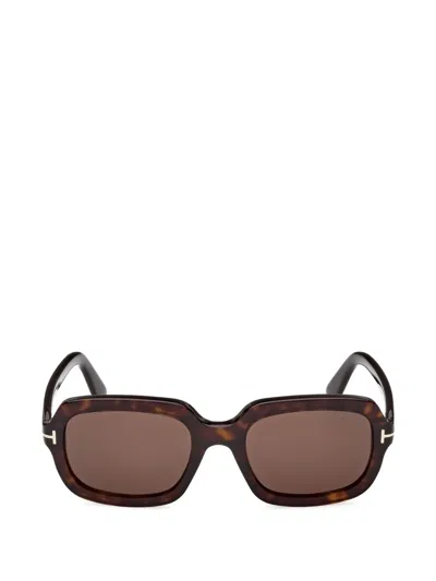 Tom Ford Lana-02 53mm Square Sunglasses In Brown