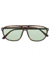 Tom Ford Square Frame Sunglasses In Brown