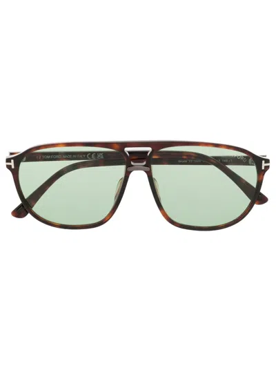 Tom Ford Square Frame Sunglasses In Brown