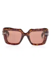 Tom Ford Square-frame Sunglasses In Brown