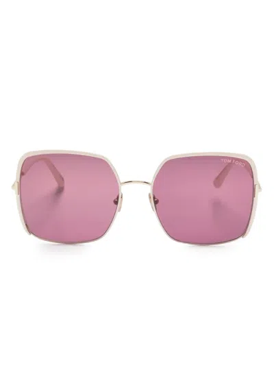 Tom Ford Square-frame Tinted Sunglasses In Pink
