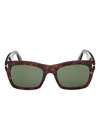Tom Ford Juan 56mm Rectangular Sunglasses In Brown