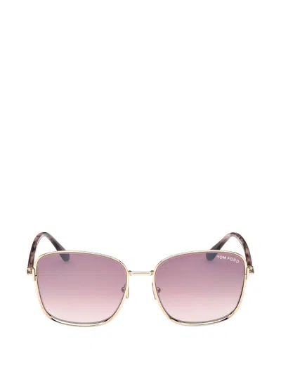 Tom Ford Fern Pink Gradient Square Ladies Sunglasses Ft1029 28z 57 In Multi