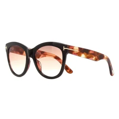 Tom Ford Square Full Rim, With A Black & Antique Pink Havana Frame And Gradient Brown Lens.