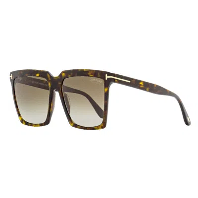 Tom Ford Square Full Rim, With A Dark Havana Frame And Brown Gradient Polarized Lens.