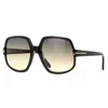 Tom Ford Square Full Rim, With A Shiny Black Frame And Gradient Smoke Lens. In Black