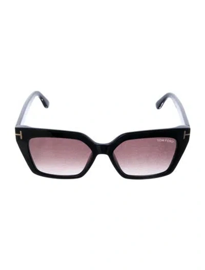 Pre-owned Tom Ford Square Gradient Sunglasses In Black