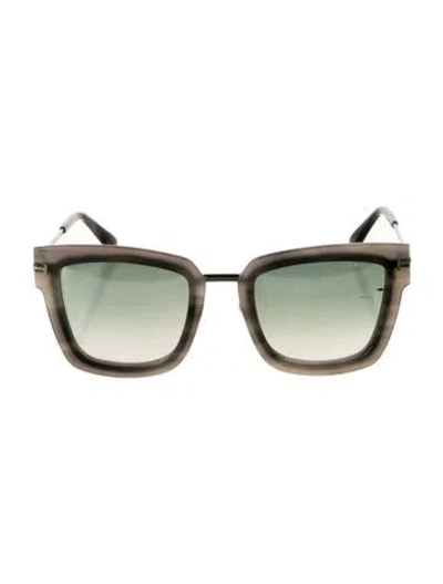 Pre-owned Tom Ford Square Gradient Sunglasses In Black/grey/metallic