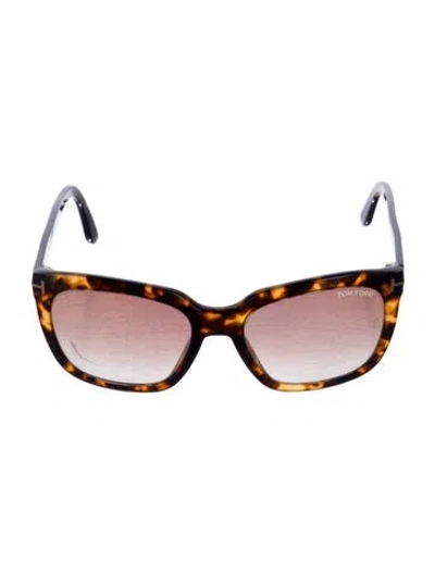 Pre-owned Tom Ford Square Gradient Sunglasses In Brown