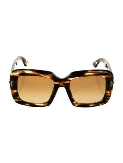 Pre-owned Tom Ford Square Gradient Sunglasses In Brown