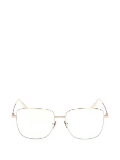Tom Ford Square Metal Glasses In Gold