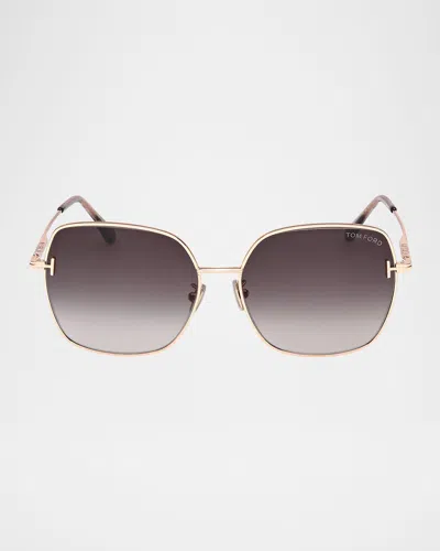 Tom Ford Square Metal Sunglasses In Multi