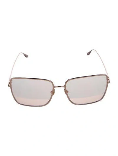 Pre-owned Tom Ford Square Mirrored Sunglasses In Gold