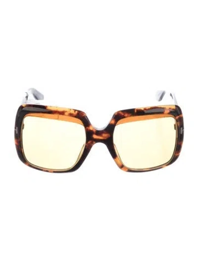 Pre-owned Tom Ford Square Mirrored Sunglasses W/ Tags In Brown