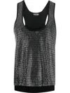 Tom Ford Square Mirrored Vest Top In Schwarz