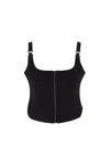 Tom Ford Double Cady Stretch Zipped Corset Top In Black