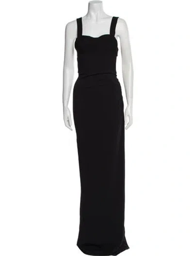 Pre-owned Tom Ford Square Neckline Long Dress In Black